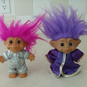 Lot of 2 Vintage Troll Dolls